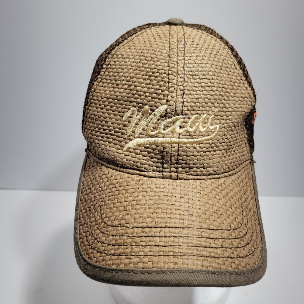 Dorfman Pacific Hat Cap Strapback Beige Brown Trucker Mesh Hiker Hiking Maui Men